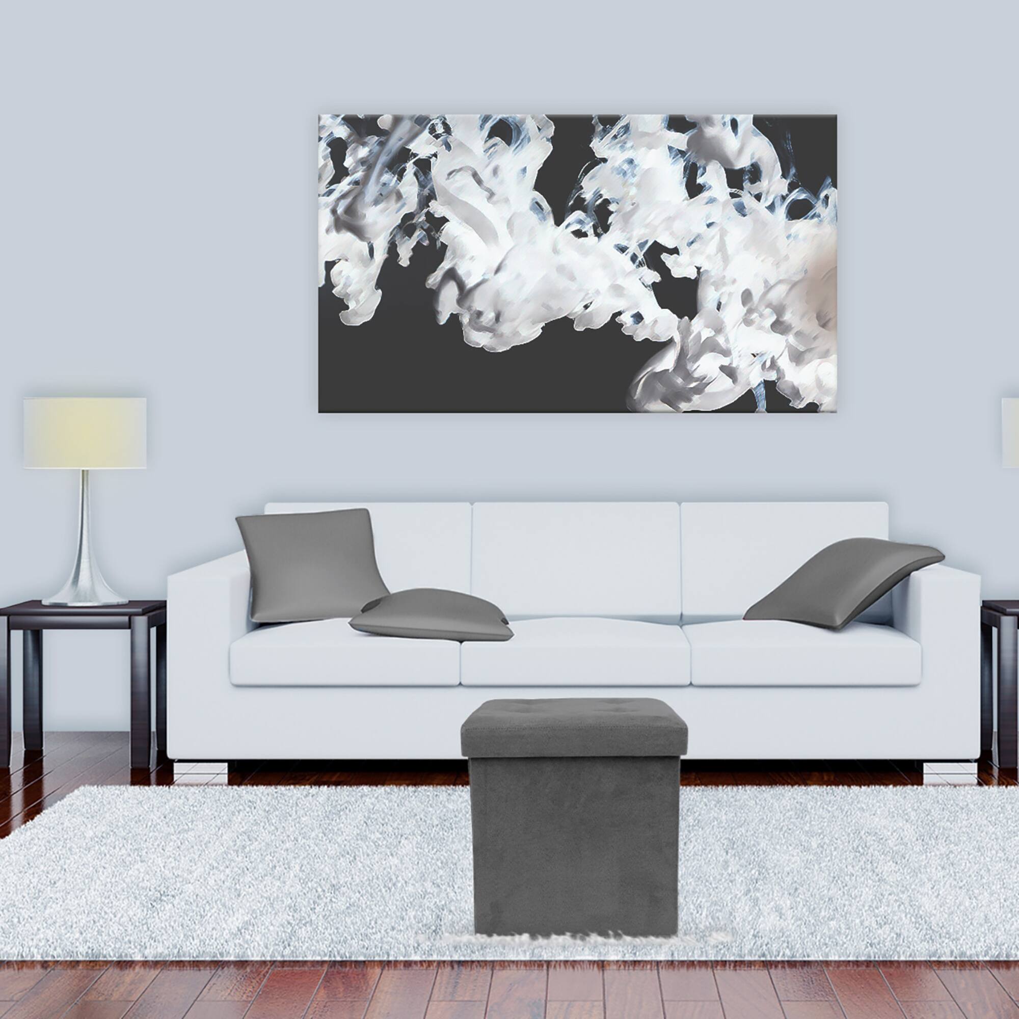 Sorbus 15" Faux Suede Storage Ottoman Cube